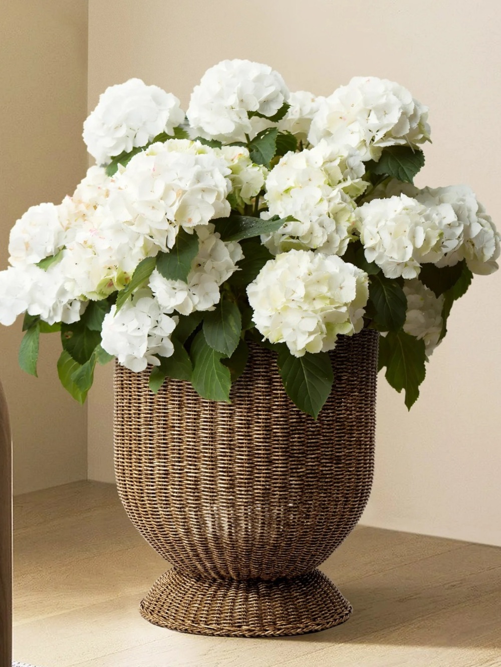 My Texas House 16 inch Brown Woven Urn Planter Indoor Outdoor Woven Summer 2026 - Picture 2 of 6
